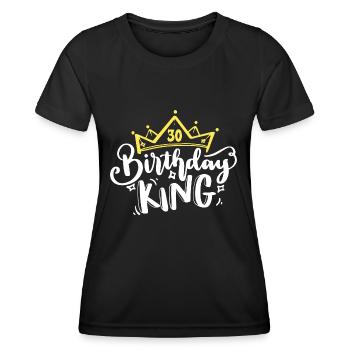 Birthday King 30 years 30th birthday King Crown - Women's Functional T-Shirt - black - Front - AI Model Female 172 light (172cm)