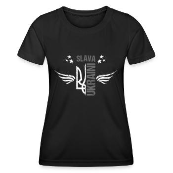 Ukraine Ruhm und Ehre - Frauen Funktions-T-Shirt - Schwarz - Vorne - AI Model Female 172 light (172cm)