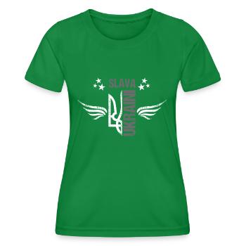 Ukraine Ruhm und Ehre - Frauen Funktions-T-Shirt - Kelly Green - Vorne - AI Model Female 172 dark (172cm)