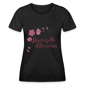 Demoiselles d’honneur mariage mari, marenne, norce - T-shirt sport Femme - noir - Devant - AI Model Female 172 light (172cm)