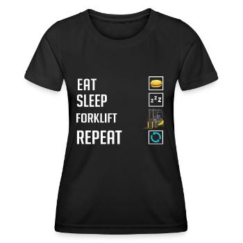 Conducteur de chariot élévateur Élévateur - T-shirt sport Femme - noir - Devant - AI Model Female 172 light (172cm)