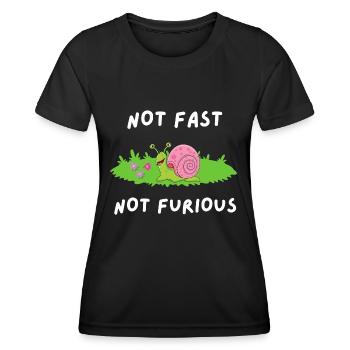 Pas rapide pas en colère - T-shirt sport Femme - noir - Devant - AI Model Female 172 light (172cm)