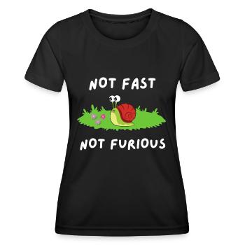 Pas rapide pas en colère - T-shirt sport Femme - noir - Devant - AI Model Female 172 light (172cm)