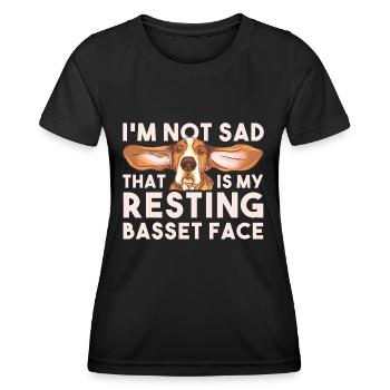 Cadeau Basset Hound - T-shirt sport Femme - noir - Devant - AI Model Female 172 light (172cm)