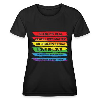 LBGT Flag Gay Pride Human Vintage Rainbow - Women's Functional T-Shirt - black - Front - AI Model Female 172 light (172cm)