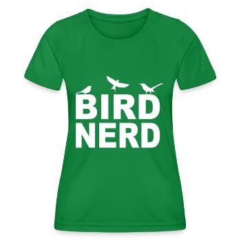 Bird Bird Nerd funny saying - Women's Functional T-Shirt - kelly green - Front - AI Model Female 172 dark (172cm)