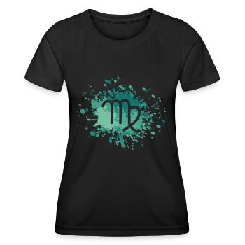 Zodiac Virgo Symbol Color Splash - Frauen Funktions-T-Shirt - Schwarz - Vorne - AI Model Female 172 light (172cm)