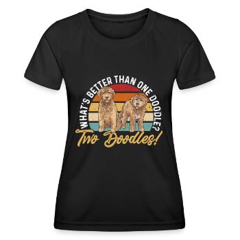 Goldendoodle Doodle Hund - Frauen Funktions-T-Shirt - Schwarz - Vorne - AI Model Female 172 light (172cm)