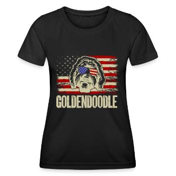 Goldendoodle Doodle Hund - Frauen Funktions-T-Shirt - Schwarz - Vorne - AI Model Female 172 light (172cm)