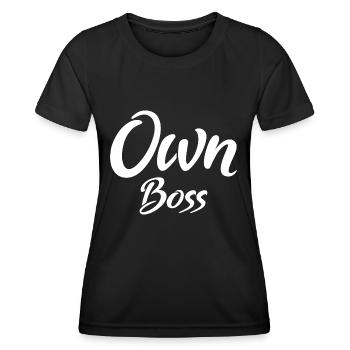 own boss white - Women's Functional T-Shirt - black - Front - AI Model Female 172 light (172cm)