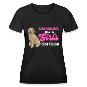 Labradoodle Hund - Frauen Funktions-T-Shirt - Schwarz - Vorne - AI Model Female 172 light (172cm)