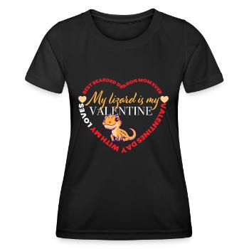Valentine's Lizard - T-shirt sport Femme - noir - Devant - AI Model Female 172 light (172cm)