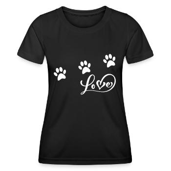 Tierliebhaber-Design mit Pfoten - Frauen Funktions-T-Shirt - Schwarz - Vorne - AI Model Female 172 light (172cm)