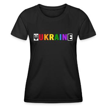 UKRAINE support Kiew UKRAINE-LGBT-community - Frauen Funktions-T-Shirt - Schwarz - Vorne - AI Model Female 172 light (172cm)