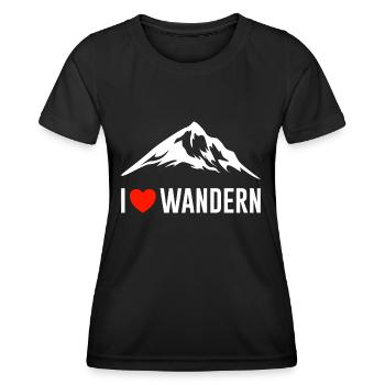 Wandern Wanderer Berg Humor Natur - Frauen Funktions-T-Shirt - Schwarz - Vorne - AI Model Female 172 light (172cm)