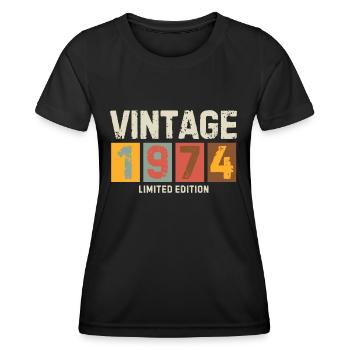 VINTAGE 1974 LIMITED EDITION Birthday gift idea - Women's Functional T-Shirt - black - Front - AI Model Female 172 light (172cm)
