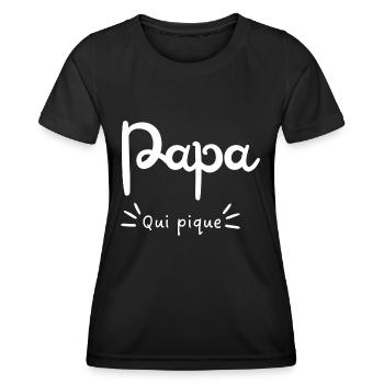 Papa qui pique - T-shirt sport Femme - noir - Devant - AI Model Female 172 light (172cm)