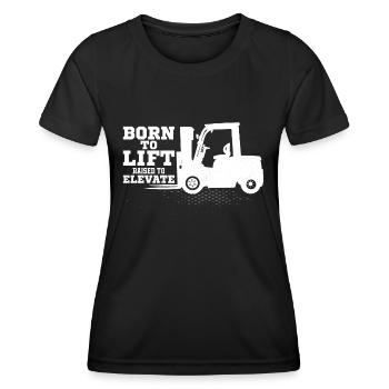 Né pour soulever élevé pour élever le travail de conducteur de chariot élévateur - T-shirt sport Femme - noir - Devant - AI Model Female 172 light (172cm)