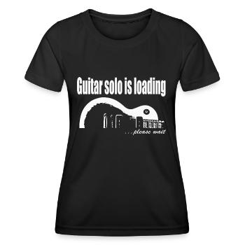 Le solo de guitare est en cours de chargement - T-shirt sport Femme - noir - Devant - AI Model Female 172 light (172cm)