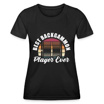 Best Backgammon Player Ever Game Night Board Games - Frauen Funktions-T-Shirt - Schwarz - Vorne - AI Model Female 172 light (172cm)