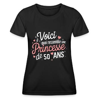 50 Year Old Princess - Women's Functional T-Shirt - black - Front - AI Model Female 172 light (172cm)