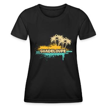Guadeloupe - Frauen Funktions-T-Shirt - Schwarz - Vorne - AI Model Female 172 light (172cm)
