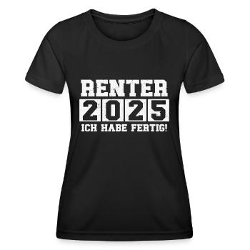 Rentner 2025 Ich habe fertig - Frauen Funktions-T-Shirt - Schwarz - Vorne - AI Model Female 172 light (172cm)