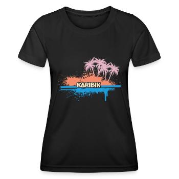 Karibik - Frauen Funktions-T-Shirt - Schwarz - Vorne - AI Model Female 172 light (172cm)