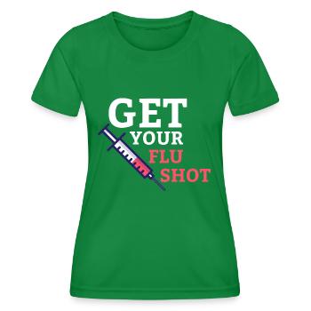 Faites-vous vacciner contre la grippe Aidant - T-shirt sport Femme - vert - Devant - AI Model Female 172 dark (172cm)