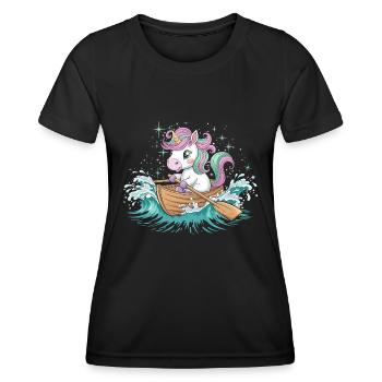 A Unicorn Boating Paddle Boat - Women's Functional T-Shirt - black - Front - AI Model Female 172 light (172cm)