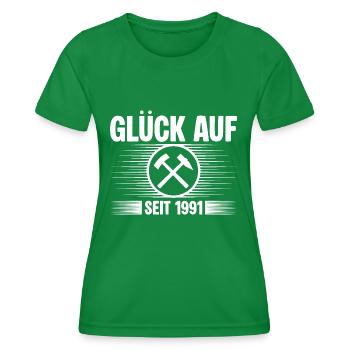Glueck auf seit 1991 - Frauen Funktions-T-Shirt - Kelly Green - Vorne - AI Model Female 172 dark (172cm)
