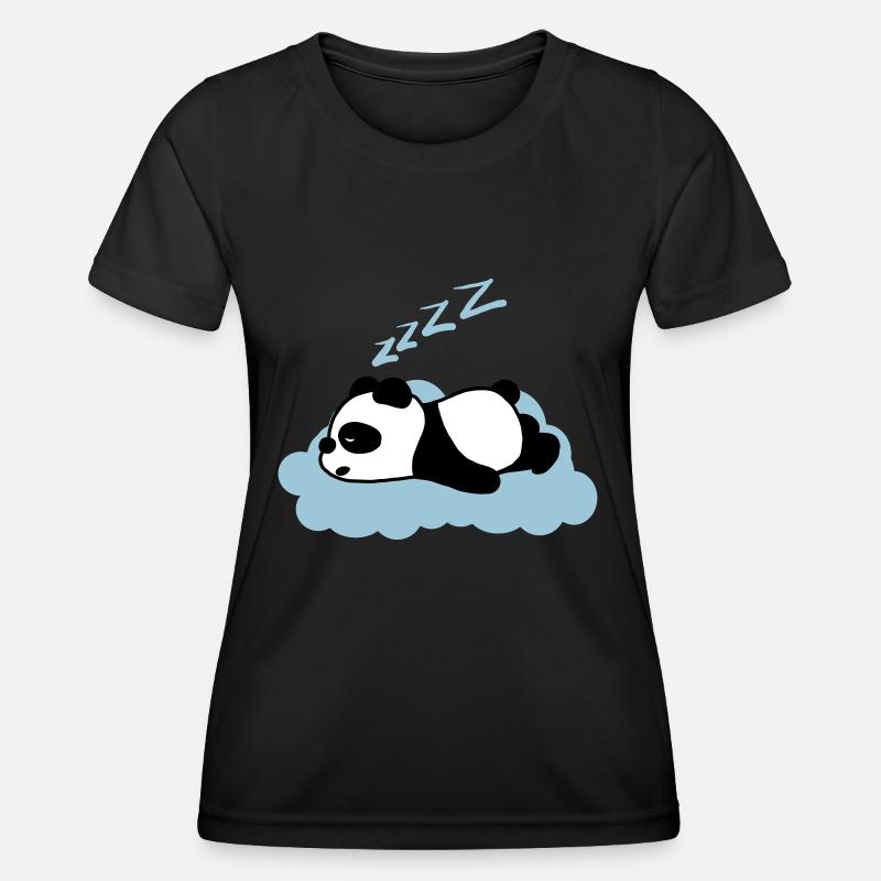 Sleepy panda - Women's Functional T-Shirt - black