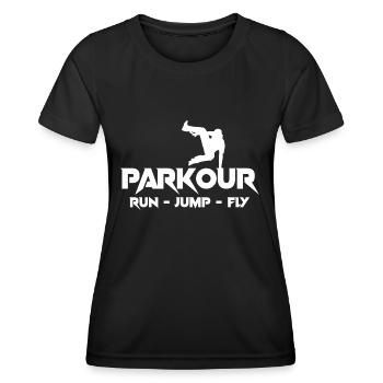 Parkour Freerunner Motiv Trendsport Extremes Sport - Frauen Funktions-T-Shirt - Schwarz - Vorne - AI Model Female 172 light (172cm)