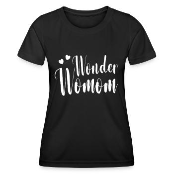 SUPERMOM - WonderwoMOM - Frauen Funktions-T-Shirt - Schwarz - Vorne - AI Model Female 172 light (172cm)