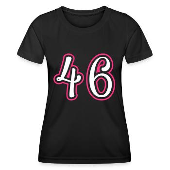 46 Numéro de numéro - T-shirt sport Femme - noir - Devant - AI Model Female 172 light (172cm)
