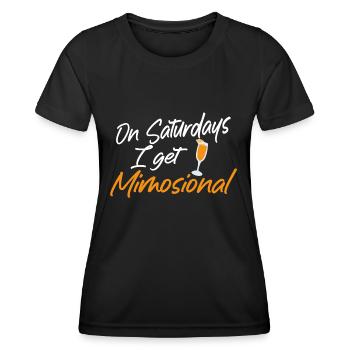 On Saturdays I Get Mimosional Brunch Shirt - Frauen Funktions-T-Shirt - Schwarz - Vorne - AI Model Female 172 light (172cm)