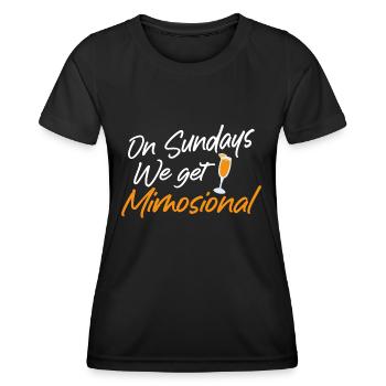 On Sundays We Get Mimosional Brunch Shirt - Frauen Funktions-T-Shirt - Schwarz - Vorne - AI Model Female 172 light (172cm)