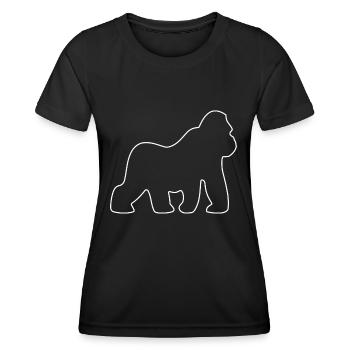 Gorilla, Silberrücken, Affe, Affen, Gorillas, - Frauen Funktions-T-Shirt - Schwarz - Vorne - AI Model Female 172 light (172cm)