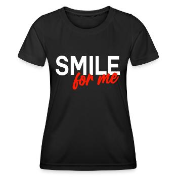 Smile for me - Show me a smile - Women's Functional T-Shirt - black - Front - AI Model Female 172 light (172cm)