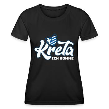 Kreta ich komme Griechenland Urlaub - Frauen Funktions-T-Shirt - Schwarz - Vorne - AI Model Female 172 light (172cm)