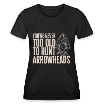Arrowhead Hunting Pfeilspitzen Sammler - Frauen Funktions-T-Shirt - Schwarz - Vorne - AI Model Female 172 light (172cm)