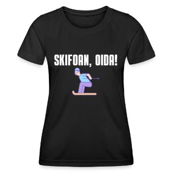 Skifoan, Oida - Frauen Funktions-T-Shirt - Schwarz - Vorne - AI Model Female 172 light (172cm)
