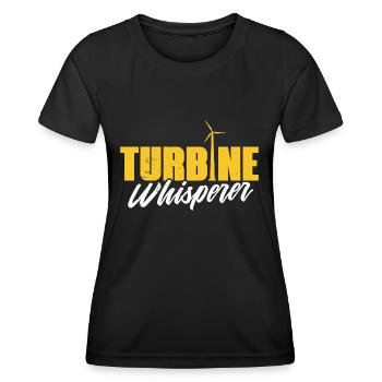 Wind Turbine – Global Warming Wind Generator - Frauen Funktions-T-Shirt - Schwarz - Vorne - AI Model Female 172 light (172cm)