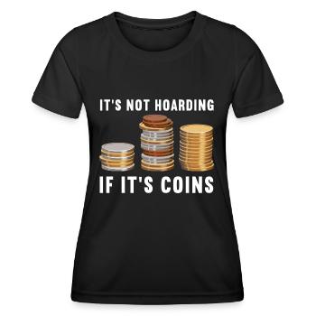 Numismatic Coin Collecting Gift - Women's Functional T-Shirt - black - Front - AI Model Female 172 light (172cm)
