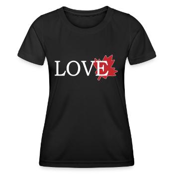 Amour Feuille d'érable du canada - T-shirt sport Femme - noir - Devant - AI Model Female 172 light (172cm)