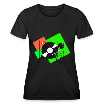 colorful turntables6 - Women's Functional T-Shirt - black - Front - AI Model Female 172 light (172cm)