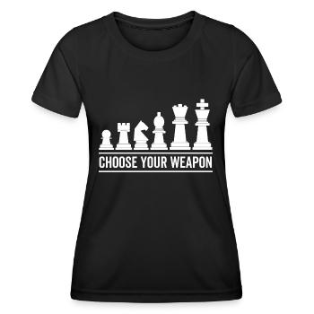 Wähle dein Waffenschach - Frauen Funktions-T-Shirt - Schwarz - Vorne - AI Model Female 172 light (172cm)