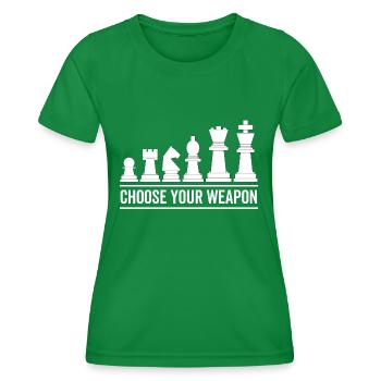 Wähle dein Waffenschach - Frauen Funktions-T-Shirt - Kelly Green - Vorne - AI Model Female 172 dark (172cm)