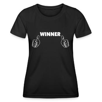 Qui est le gagnant - T-shirt sport Femme - noir - Devant - AI Model Female 172 light (172cm)