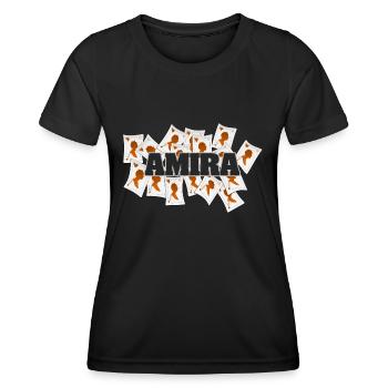 Geschenk für Amira - Frauen Funktions-T-Shirt - Schwarz - Vorne - AI Model Female 172 light (172cm)